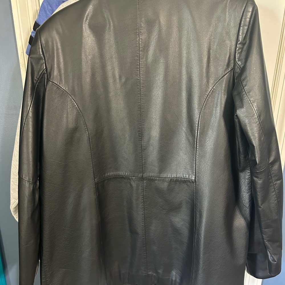 Preston & York Midnight Black Leather Coat - Picture 3 of 5